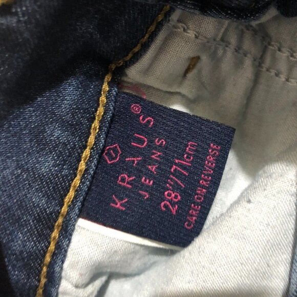 Kraus Jeans Women’s Size 28 Blue Med Wash Skinny Leg Distressed Denim Stretch - Picture 6 of 9